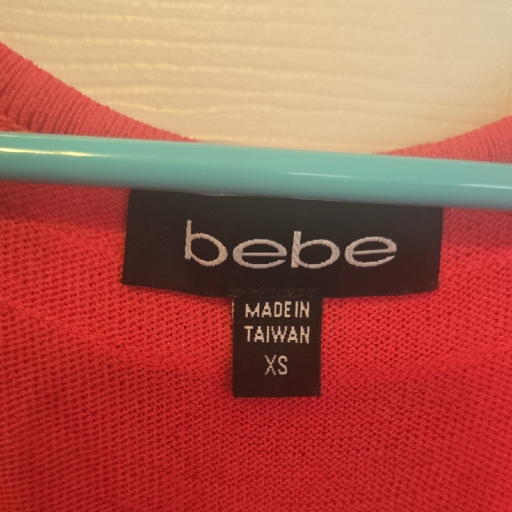 Bebe Vibrant Red Button-Down Top - image 2